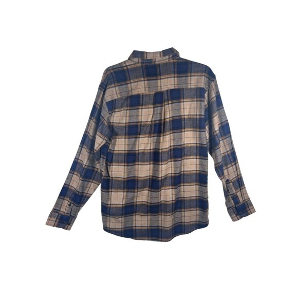 Dickies Flex Flannel Shirt Men's Small Relaxed Fit Blue & Beige Plaid‎ NEW - Picture 2 of 8